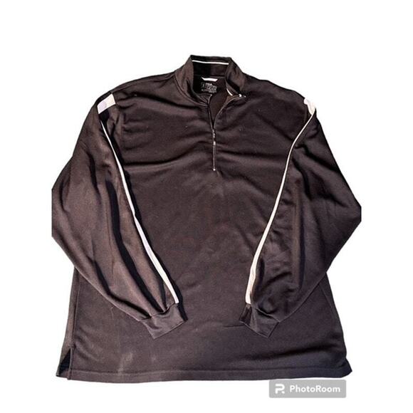 PGA Tour Shirt 2XL Black White Long Sleeve 1/4 zip Collared Casual Mens EUC - Picture 1 of 5